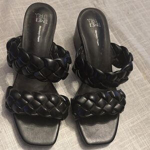 Time and Tru Women's Black Braided Mules